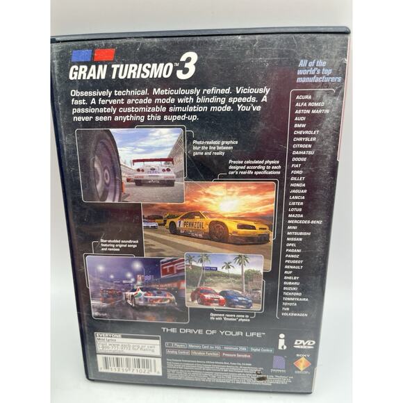 Gran Turismo 3 A-spec Playstation 2 ( PS2 2002) Complete With Registration Card - Picture 2 of 8
